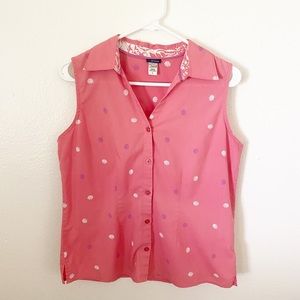 Basic Editions Pink Seashell Button Down Top